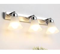 SSNCcNC lampada a muro Luce del bagno 3 luci Luce dello specchio con testa lampada orientabile bagno Lampada da specchio 47 cm Paralume in vetro metallo Lampada da armadio Portalampada E14