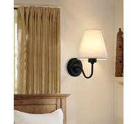 SSNCcNC lampada a muro minimalista Lampada da comodino stoffa Paralume Moderno Luce per la lettura Arte Lampade da parete Loft Camera da letto soggiorno studiare Presa E27,Nero
