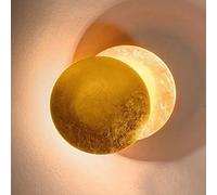 SSNCcNC LED Moderno Lampade da parete al chiuso 7W oro lampada a muro Creativo Design eclissi lunare luce a muro Decorazione Soggiorno Camera da letto Scala Ø20cm