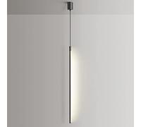 SSNCcNC Linea singola LED Lampade a sospensione nero lungo Tubo Lampada Sospesa Cilindro Faretto in alluminio per Camera da letto Lettura sul comodino Salone Ufficio Luci sospese,80cm