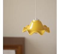 SSNCcNC Nordico Minimalismo Lampada da sala da pranzo Giallo In ceramica Lampada a sospensione camera da letto Tavolino da letto Design creativo E27 Soggiorno Corridoio 27 * 15CM