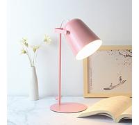SSNCcNC Rosa, Lampade da scrivania Moderno lampada da tavolo Testa regolabile ufficio Studiare Luce per la lettura retrò Camera da letto Lampada da comodino metallo H35 * D12CM