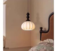 SSNCcNC Stile francese Vintage Lampada a sospensione moderna Comodino Paralume in tessuto Camera da letto Legno Lampada per sala da pranzo E27 Soggiorno Loft 22 * 30CM