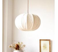 SSNCcNC Stile giapponese Lampada da sala da pranzo vintage Lampada a sospensione Paralume in tessuto Minimalismo Design creativo =Lampada da soffitto E27 soggiorno Ø40*37cm