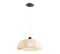 SSNCcNC Stile giapponese vintage Lampada da sala da pranzo Lampada a sospensione Paralume in legno Paralume in tessuto Luci a sospensione E27 camera da letto soggiorno Ø40cm