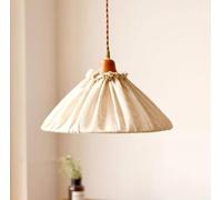 SSNCcNC Vintage Lampada a sospensione Stile giapponese Lampada da sala da pranzo Paralume in tessuto Minimalismo Design creativo Lampada da soffitto E27 Per soggiorno Ø35*15cm
