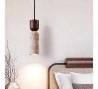 SSNCcNC Vintage Minimalismo Lampada per sala da pranzo Nordico travertino giallo Lampada a sospensione Camera da letto Comodino Design creativo E27 Soggiorno Corridoio 6,5 * 24CM