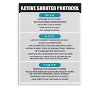 SSOPTMCB Active Threat Response Poster Critical Incident Overview For Educational Facility Main Office Conference Room Print(Unframed,12x18inch(30x45cm))