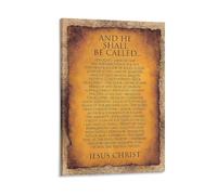 SSOPTMCB Christian Wall Art Canvas, Vintage Scripture Print Featuring the Exalted Name of Jesus, Bible Verse Decor for Church or Home(Framed,12x18inch(30x45cm))