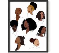 SSOPTMCB Cultural Empowerment Poster - Black Women Natural Hair Styles Artwork, Aesthetic Wall Decor for Inspiration in Living Space or Salon(Unframed,08x12inch(20x30cm))