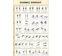SSOPTMCB Dumbbell and Bodyweight Exercise Poster, Home Gym Workout Chart for Full Body Training, Laminated Fitness Guide for All Levels(Framed,12x18inch(30x45cm))