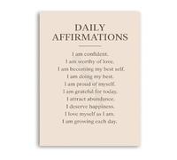 SSOPTMCB Empowering Affirmations Poster Inspirational Quotes For Bedroom Dormitory Office Daily Reminder Wall Print(Framed,12x18inch(30x45cm))