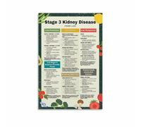 SSOPTMCB Manage Kidney Disease Diet - Stage 3 CKD Renal Friendly Food List Chart - Visual Eating Guide for Kitchen, Pantry, Doctor's Office Wall Decor(Framed,08x12inch(20x30cm))