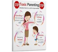 SSOPTMCB Mindful Parenting Guide Poster Fostering Child Development Canvas Wall-Art for Living Room or Nursery Decor Conscious Family Print(Unframed,12x18inch(30x45cm))