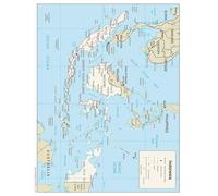 SSOPTMCB Modern Indonesia Political Map Poster - Featuring Roads and Major Cities, Large Format Canvas Print Style for Home Decor(Framed,08x12inch(20x30cm))