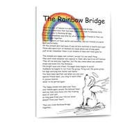 SSOPTMCB Pet Bereavement Canvas Art - Rainbow Bridge Poem Print for Wall Decor, Inspirational Quote for Loss of Pet Memorial Gift(Framed,12x18inch(30x45cm))
