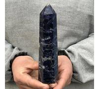 SSOPTMCB Pietra di sodalite con punta di cristallo naturale, obelisco, quarzo blu, ornamento per la decorazione della casa, pietra di cristallo di quarzo (Size:1400-1500g)
