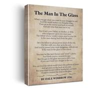 SSOPTMCB The Man in the Mirror Poem Print - Success & Integrity Quote on Canvas, Meaningful Gift for Graduation, Promotion, or Executive Office Art(Unframed,08x12inch(20x30cm))