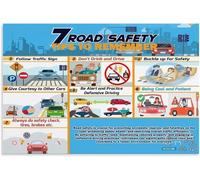 SSOPTMCB Traffic Laws Infographic Poster - Essential Road Signs & Right of Way Rules, Educational Wall Art for Classroom & Bedroom(Framed,16x24inch(40x60cm))