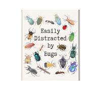 SSOPTMCB Whimsical Bugs & Butterflies Wall Decor - Cute Cartoon Insect Poster for Nursery, Room, Toddler Playroom - Easily Distracted Wall-Art (Framed,08x12inch(20x30cm))