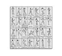 SSOPTMCB Yang Style 24 Form Tai Chi Poster - Educational Exercise Chart for Daily Practice, Aesthetic Martial Arts Print for Home & Office(Framed,12x18inch(30x45cm))
