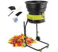 SSQUZA 2500w Trituratore Elettrico per Foglie,Portatile Senza Lama Trituratore per Compost,Rapporto Triturazione 17:1,Apertura Tramoggia Alimentazione 54 Cm con Ruote E Sacco Raccolta,40m*Powercord