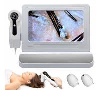 SSQUZA Analizzatore della Pelle,Schermo LCD HD da 11",Lente d'Ingrandimento 50x/200x E Rilevatore Follicoli Piliferi,Macchina Professionale per L'analisi della Pelle per Uso Domestico E Salone,Silver