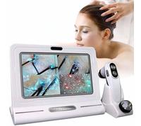 SSQUZA Analizzatore Diagnostico dei Capelli della Pelle Analisi Diagnostica del Cuoio Capelluto, Diagnosi della Pelle dei Capelli Follicolo da 11 Pollici con Doppie Testine 50x/200x, Adatto Gestio