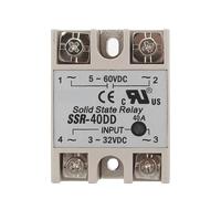 SSR -10DD 25DD 40DD Controllo DC DC SSR Relè a stato solido monofase con guscio bianco 5~60VDC TO 3~32VDC 1 pz(40DD)