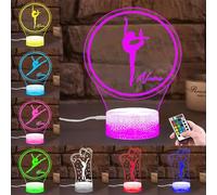 SSRUI Luce notturna personalizzata per ginnastica con nome personalizzato Lampada illusione 3D con diversi colori che cambiano, lampada da scrivania a LED per ginnastica, decorazione per la casa