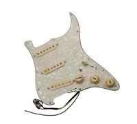 SSS Ainico 5 Single Coil Pickguard Pickup Per Chitarra Pre Cablaggio Per Pratica E Prestazioni Professionali Pickup Per Battipenna Della Chitarra(Yellow pearl)