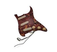 SSS Ainico 5 Single Coil Pickguard Pickup Per Chitarra Pre Cablaggio Per Pratica E Prestazioni Professionali Pickup Per Battipenna Della Chitarra(Red T)