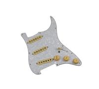 SSS Ainico 5 Single Coil Pickguard Pickup Per Chitarra Pre Cablaggio Per Pratica E Prestazioni Professionali Pickup Per Battipenna Della Chitarra(White pearl)