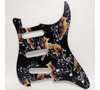 SSS Battipenna a 11 fori per chitarra elettrica Stratocaster 3D Leopard Scratch Plate, compatibile con Fender / Squier Strat chitarre elettriche parti di ricambio