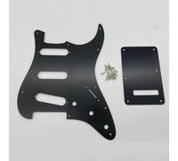 SSS Battipenna per chitarra elettrica a 11 fori e piastra posteriore in alluminio nero anodizzato stile moderno per Fender Stati Uniti e Messico standard Stratocaster stile moderno