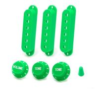 SSS Pickup Covers 48 50 52mm Set per Chitarra SSS Pickup Covers (verde) | Adatto a pezzi di palo da 48, 50, 52 mm, ideale per stili SSS, finitura in plastica, facile da installare