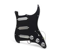 SSS Silver Pickup Pickguard Battipenna Per Chitarra Elettrica E Gruppo Battipenna Precablato Caricato (Color : Bk with Silver)