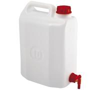 Sss - Tanica In Plastica Per Alimenti E Trasporto Liquidi Da 10 Litri Con Rubinetto - Bianco Neutro