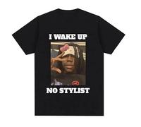 ssseeeewwwVVF Rapper Destroy Lonely Graphic T Shirt I Wake Up No Stylist T Shirts Men's Hip Hop Cotton Tops Streetwear Black S