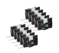 SSUMCUWR 10pcs TZ 231 Black on White Etichetta Nastro 221 Nastro laminato 431 731 Etichettatura del nastro con PT-P700 Etichetta compatibile(10PK Black on White)