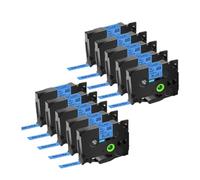 SSUMCUWR 10pcs TZ 231 Black on White Etichetta Nastro 221 Nastro laminato 431 731 Etichettatura del nastro con PT-P700 Etichetta compatibile(10PK Black on Blue)