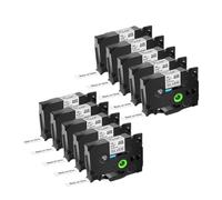 SSUMCUWR 10pcs TZ 231 Black on White Etichetta Nastro 221 Nastro laminato 431 731 Etichettatura del nastro con PT-P700 Etichetta compatibile(10PK Black on Silver)