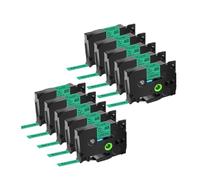 SSUMCUWR 10pcs TZ 231 Black on White Etichetta Nastro 221 Nastro laminato 431 731 Etichettatura del nastro con PT-P700 Etichetta compatibile(10PK Balck on Green)