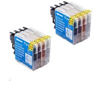 SSUMCUWR Compatibile per LC11 LC16 LC38 LC39 LC60 LC61 LC65 LC67 LC975 LC980 LC985 LC990 LC1100 Funziona con DCP-185C DCP-195C DCP-197C Printers(2Sets (8PCS))