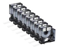 SSUMCUWR Confezione da 5 nastri per etichette di ricambio da 9 mm 12 mm 19 mm per IND A18444 S 0718600 compatibile con 1000 4200 6000(8PK Black on White)