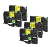 SSUMCUWR Nastro adesivo per etichette 6mm 9mm 12mm 18mm 24mm da 3 a 20 pezzi compatibile con il nastro TZE S231 TZ S231(5PK Black on Yellow)