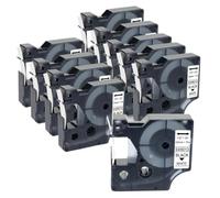 SSUMCUWR Nastro etichetta da 10 pk 45013 compatibile con produttori di etichette D1 e 45013 40913 43613 45018 160 280 Modelli 6mm 9mm 12mm larghezza(Black on White)