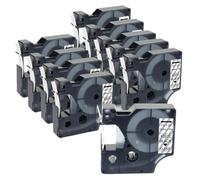 SSUMCUWR Nastro etichetta da 10 pk 45013 compatibile con produttori di etichette D1 e 45013 40913 43613 45018 160 280 Modelli 6mm 9mm 12mm larghezza(Black on Clear)
