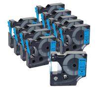 SSUMCUWR Nastro etichetta da 10 pk 45013 compatibile con produttori di etichette D1 e 45013 40913 43613 45018 160 280 Modelli 6mm 9mm 12mm larghezza(Black on Blue)