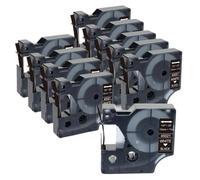 SSUMCUWR Nastro etichetta da 10 pk 45013 compatibile con produttori di etichette D1 e 45013 40913 43613 45018 160 280 Modelli 6mm 9mm 12mm larghezza(White on Black)